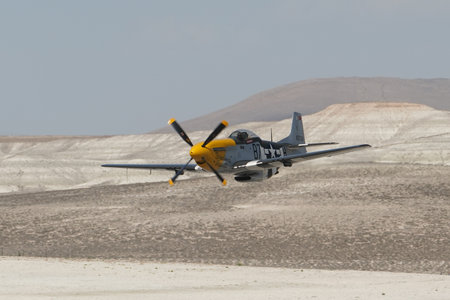 ESKISEHIR, TURKIYE - SEPTEMBER 18, 2022: M.S.O Air and Space Museum North American P-51D Mustang (44-73149) display in Sivrihisar SHG Airshowのeditorial素材