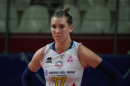 ISTANBUL, TURKIYE - MARCH 22, 2023: Ekaterina Antropova in Turk Hava Yollari vs Savino Del Bene Scandicci CEV Volleyball Cup match in Burhan Felek Sport Hallのeditorial素材