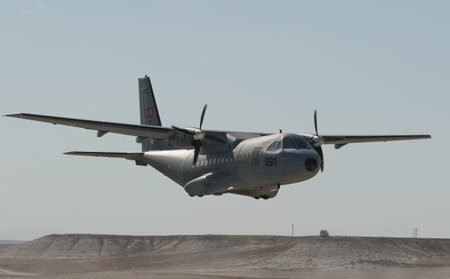 ESKISEHIR, TURKIYE - SEPTEMBER 18, 2022: Turkish Air Force CASA CN-235M-100 (C-091) display in...