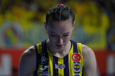 ISTANBUL, TURKIYE - MARCH 11, 2023: Eda Erdem Dundar in Fenerbahce Opet vs Galatasaray HDI Sigorta Turkish Sultans League match in Burhan Felek Sport Hallのeditorial素材