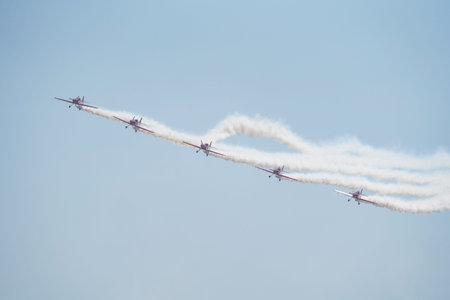 ISTANBUL, TURKIYE - MAY 01, 2023: Moroccan Marche Verte - Green March aerobatic demonstration team...