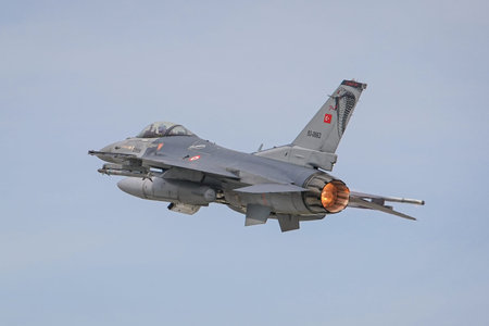 KONYA, TURKIYE - MAY 09, 2023: Turkish Air Force Lockheed Martin F-16C Fighting Falcon (HC-7)...