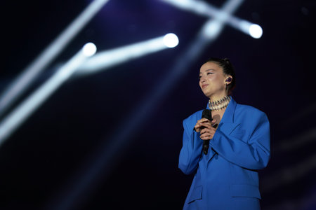 ISTANBUL, TURKIYE - MAY 23, 2023: Turkish Singer Melike Sahin concert in Istanbul