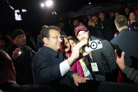 ISTANBUL, TURKIYE - MAY 29, 2023: Istanbul Mayor Ekrem Imamoglu in celebrations of anniversary of Istanbuls conquestのeditorial素材