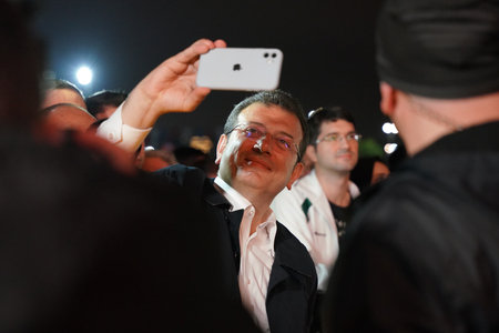 ISTANBUL, TURKIYE - MAY 29, 2023: Istanbul Mayor Ekrem Imamoglu in celebrations of anniversary of Istanbuls conquestのeditorial素材