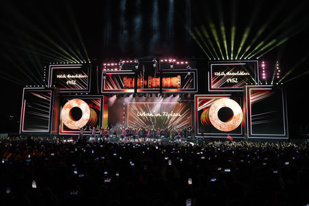 ISTANBUL, TURKIYE - MAY 29, 2023: Stage in celebrations of anniversary of Istanbuls conquest