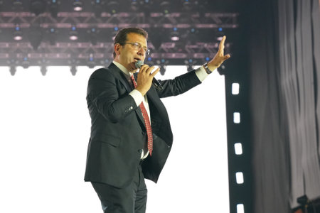 ISTANBUL, TURKIYE - MAY 29, 2023: Istanbul Mayor Ekrem Imamoglu in celebrations of anniversary of Istanbuls conquestのeditorial素材