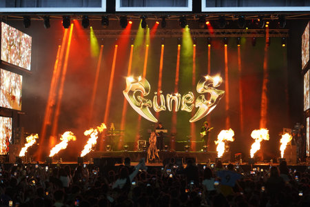 ISTANBUL, TURKIYE - MAY 25, 2023: Turkish Singer Gunes concert in Istanbulのeditorial素材