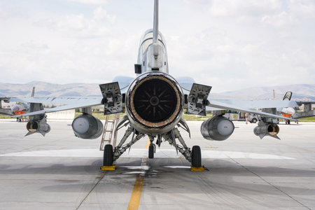 KONYA, TURKIYE - MAY 09, 2023: United Arab Emirates Air Force Lockheed Martin F-16F Desert Falcon...
