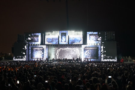 ISTANBUL, TURKIYE - MAY 29, 2023: Stage in celebrations of anniversary of Istanbuls conquestのeditorial素材