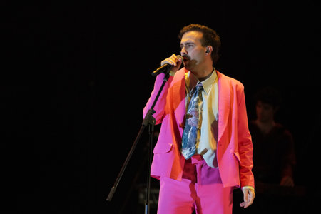 ISTANBUL, TURKIYE - MAY 23, 2023: Turkish Singer Mert Demir concert in Istanbulのeditorial素材