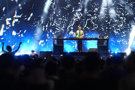 ISTANBUL, TURKIYE - JUNE 09, 2023: DJ Lost Frequencies on Stage during Champions League Final...