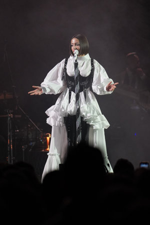 ISTANBUL, TURKIYE - MAY 12, 2023: Turkish Singer Zeynep Bastik concert in Istanbulのeditorial素材