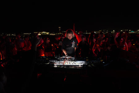 ISTANBUL, TURKIYE - JUNE 21, 2023: DJ Performs during Longest Day event in Istanbul Grand Airport