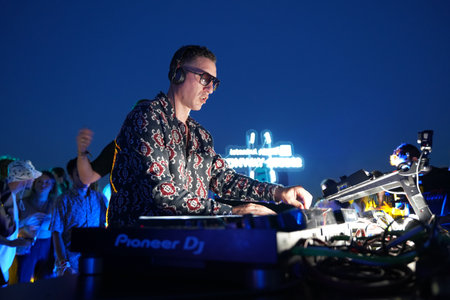 ISTANBUL, TURKIYE - JUNE 21, 2023: DJ Performs during Longest Day event in Istanbul Grand Airportのeditorial素材