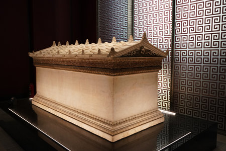 ISTANBUL, TURKIYE - JULY 13, 2023: Sarcophagus in Istanbul Archaeological Museumsのeditorial素材