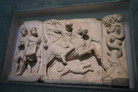 ISTANBUL, TURKIYE - JULY 13, 2023: Ancient Historical Artifact in Istanbul Archaeological Museumsのeditorial素材