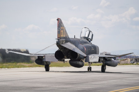 KONYA, TURKIYE - MAY 09, 2023: Turkish Air Force McDonnell Douglas F-4E Terminator 2020 (5009) taxiing in Konya Airport during Anatolian Eagle Air Force Exerciseのeditorial素材