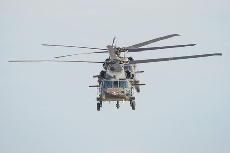 ISTANBUL, TURKIYE - APRIL 29, 2023: Turkish Jandarma Force Sikorsky S-70 (702040) displayed at...