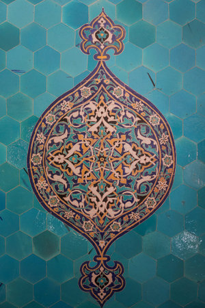 BURSA, TURKIYE - JUNE 30, 2023: Decoration in Yesil Tomb on the east side of Bursa, Turkiye