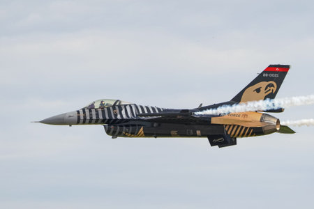 ISTANBUL, TURKIYE - APRIL 29, 2023: SOLOTURK, Turkish Air Force General Dynamics F-16C Fighting...