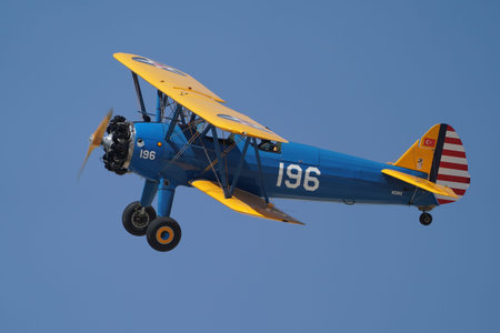 ESKISEHIR, TURKIYE - SEPTEMBER 17, 2023: M.S.O Air and Space Museum Boeing A75N1 Stearman (75-4620)...