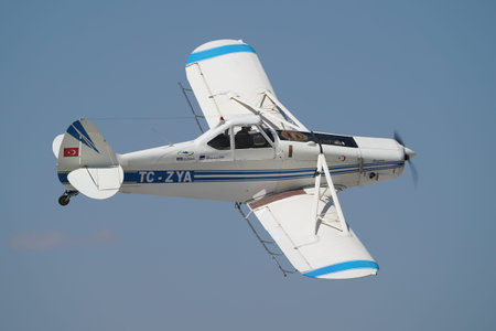 ESKISEHIR, TURKIYE - SEPTEMBER 17, 2023: Private Piper PA-25-260 Pawnee D (7656071) displayed at...