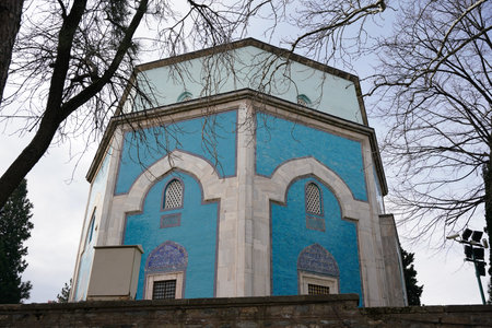 Yesil Tomb on the east side of Bursa, Turkiyeの写真素材