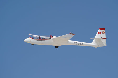 ESKISEHIR, TURKIYE - SEPTEMBER 17, 2023: Turkish Aeronautical Association PZL-Bielsko SZD-50-3...