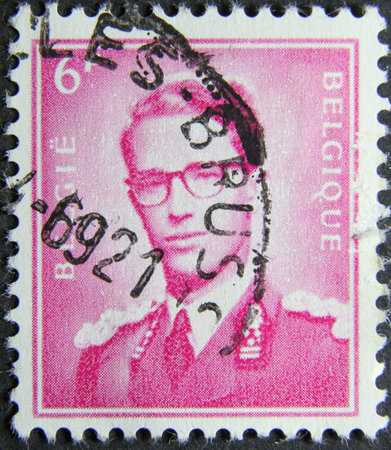 ISTANBUL, TURKEY - JANUARY 25, 2021: Belgium stamp shows King Baudouin circa 1952のeditorial素材