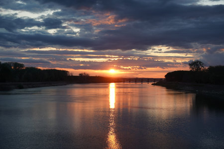 Meric River in Edirne City, Turkiye