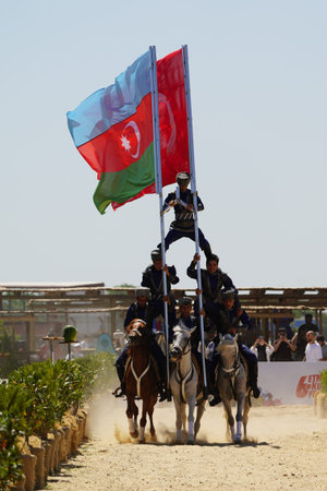 ISTANBUL, TURKIYE - JUNE 08, 2024: Riding Show during Etnospor Culture Festival
