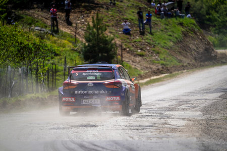 BURSA, TURKIYE - MAY 18, 2024: Rally car race in Bursa Rallyのeditorial素材