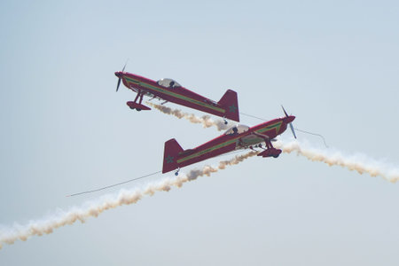 ISTANBUL, TURKIYE - MAY 01, 2023: Moroccan Marche Verte - Green March aerobatic demonstration team...
