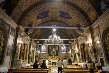 ISTANBUL, TURKIYE - APRIL 27, 2024: Church of St. Mary Draperis in Istanbul city