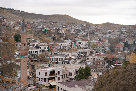 KONYA, TURKIYE - DECEMBER 17, 2023: General view of Sille Town in Konya City