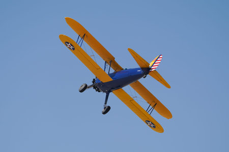 ESKISEHIR, TURKIYE - SEPTEMBER 17, 2023: M.S.O Air and Space Museum Boeing A75N1 Stearman (75-863)...