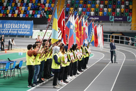 ISTANBUL, TURKIYE - FEBRUARY 10, 2024: Opening ceremony of Balkan Athletics Championships in Atakoy...
