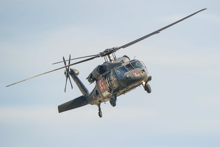 ISTANBUL, TURKIYE - APRIL 29, 2023: Turkish Jandarma Force Sikorsky S-70 (702040) displayed at...