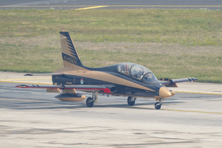 ISTANBUL, TURKIYE - MAY 01, 2023: Fursan Al Emarat, United Arab Emirates Air Force aerobatic...