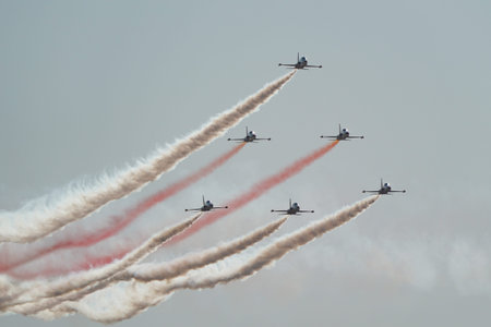 ESKISEHIR, TURKIYE - SEPTEMBER 16, 2023: Turkish Air Force aerobatic demonstration team Turkish...