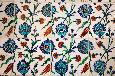 ISTANBUL, TURKIYE - JULY 20, 2024: Blue Tiles in Topkapi Palaceのeditorial素材