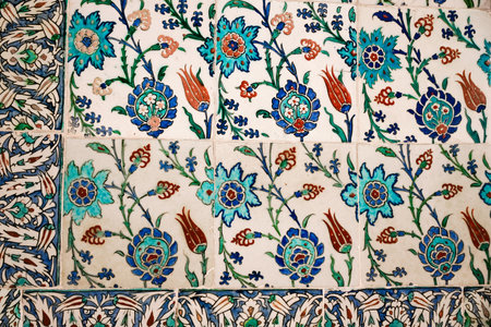 ISTANBUL, TURKIYE - JULY 20, 2024: Blue Tiles in Topkapi Palaceのeditorial素材