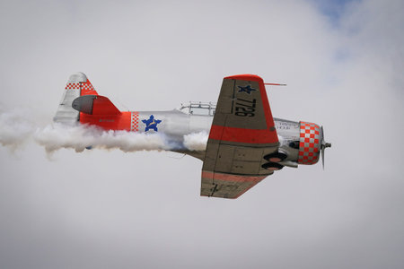 ESKISEHIR, TURKIYE - SEPTEMBER 22, 2024: Private North American AT-6G Texan (SA079) display in Sivrihisar SHG Airshowのeditorial素材