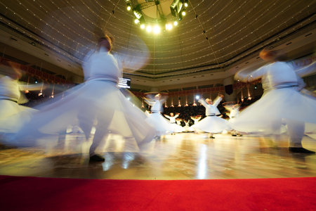 KONYA, TURKIYE - DECEMBER 14, 2024: Whirling Dervishes at Sema ceremony during Seb-i Arus, The Wedding Day in Konya Cityのeditorial素材
