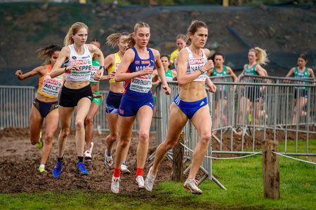ANTALYA, TURKIYE - DECEMBER 08, 2024: Athletes running during European Cross Country Championshipsのeditorial素材