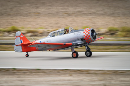 ESKISEHIR, TURKIYE - SEPTEMBER 21, 2024: Private North American AT-6G Texan (SA079) display in Sivrihisar SHG Airshowのeditorial素材