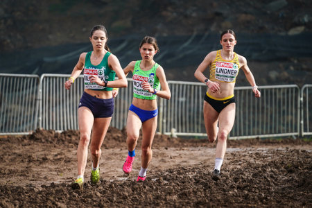 ANTALYA, TURKIYE - DECEMBER 08, 2024: Athletes running during European Cross Country Championshipsのeditorial素材