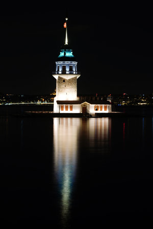 Maidens Tower in Istanbul City, Turkiyeの写真素材