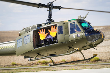 ESKISEHIR, TURKIYE - SEPTEMBER 22, 2024: Private Bell UH-1H Iroquois (9266) display in Sivrihisar SHG Airshowのeditorial素材